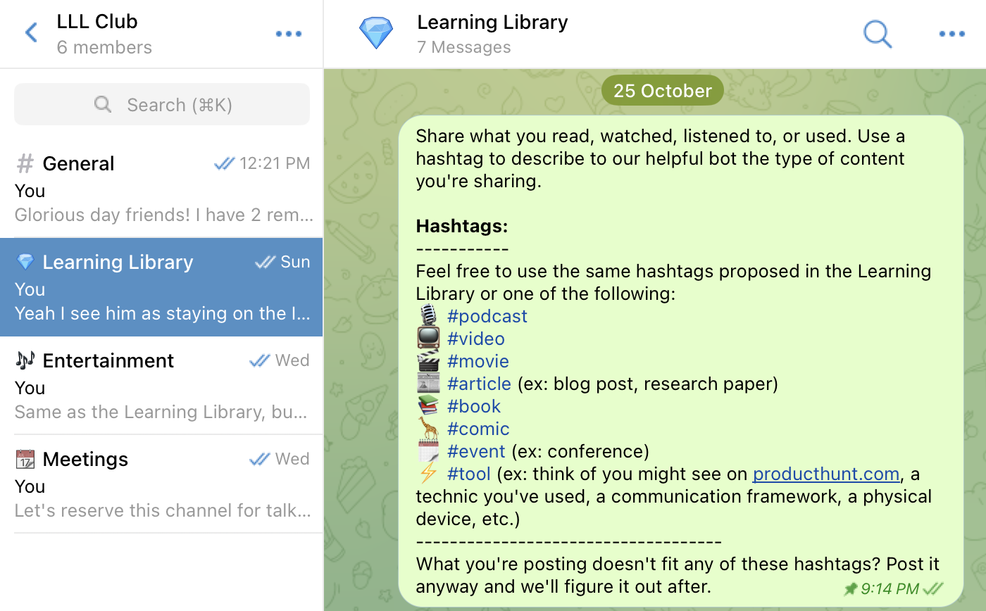 Learning Library telegram group