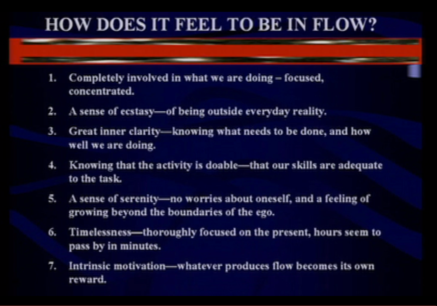 How it feels to be in flow